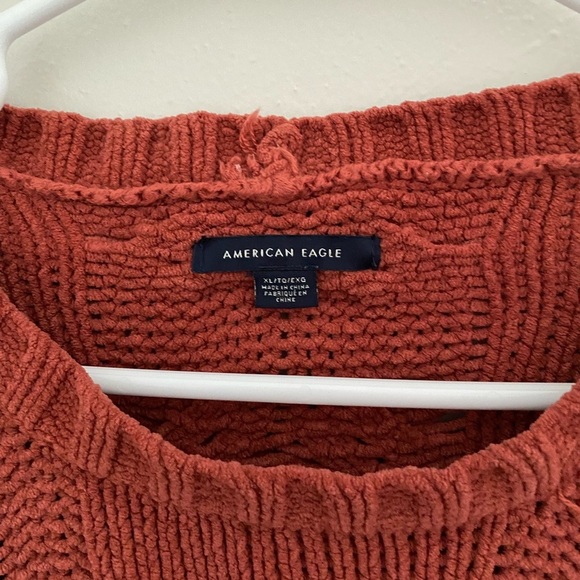 American Eagle Outfitters Burnt Orange Cable Knit Chenille Sweater - Picture 4 of 6